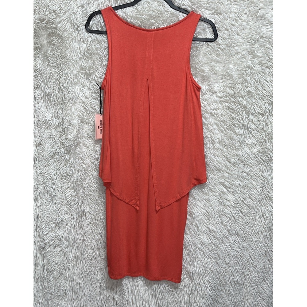 Juicy Couture Orange Embellished Neck‎ Overlay Sheath Midi Dress Women's Size XS - Picture 2 of 6